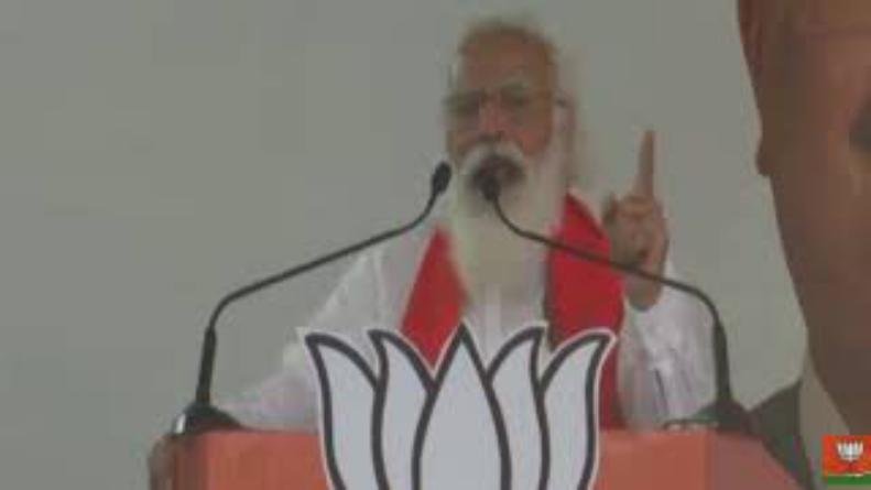 पश्चिम बंगाल विधानसभा चुनाव के मद्देनजर प्रधानमंत्री नरेंद्र मोदी पूर्वी मिदनापुर के कांथी में रैली को कर रहे है संबोधित