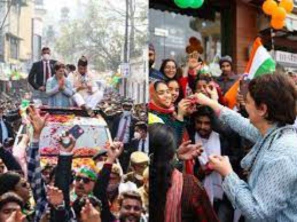 बलिया में प्रियंका रोड शो कर पार्टी उम्‍मीदवार के समर्थन में कर रही प्रचार