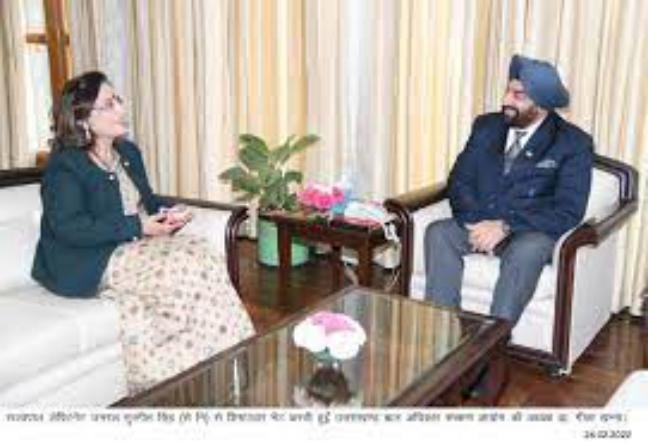 राजभवन में राज्यपाल लेफ्टिनेंट जनरल गुरमीत सिंह ने बाल अधिकार संरक्षण आयोग की अध्यक्ष डा गीता खन्ना से की मुलाकात